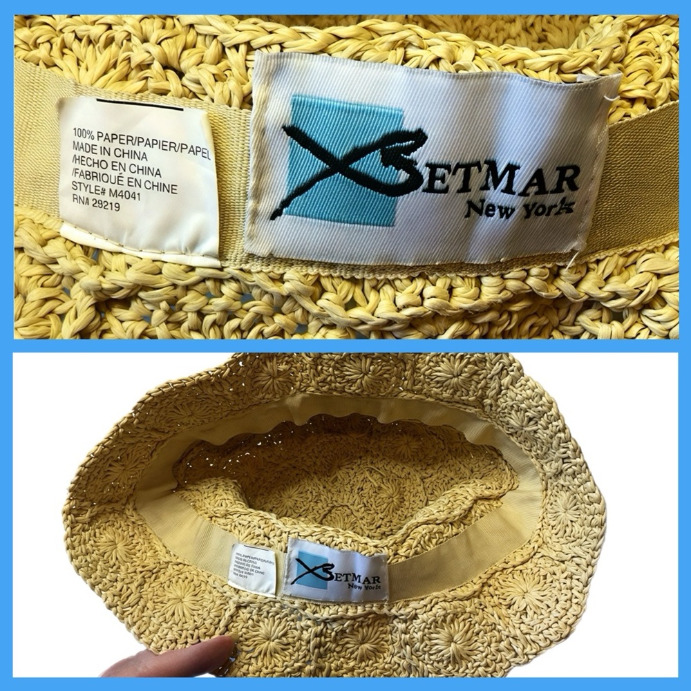 Y2K BETMAR NEW YORK PAPER Bucket Hat Beach Sun Trendy - Picture 6 of 16